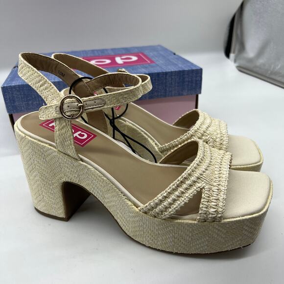 Pop Womens Applaud Heeled Sandals Natural Cream Color Size 10M - Picture 1 of 9